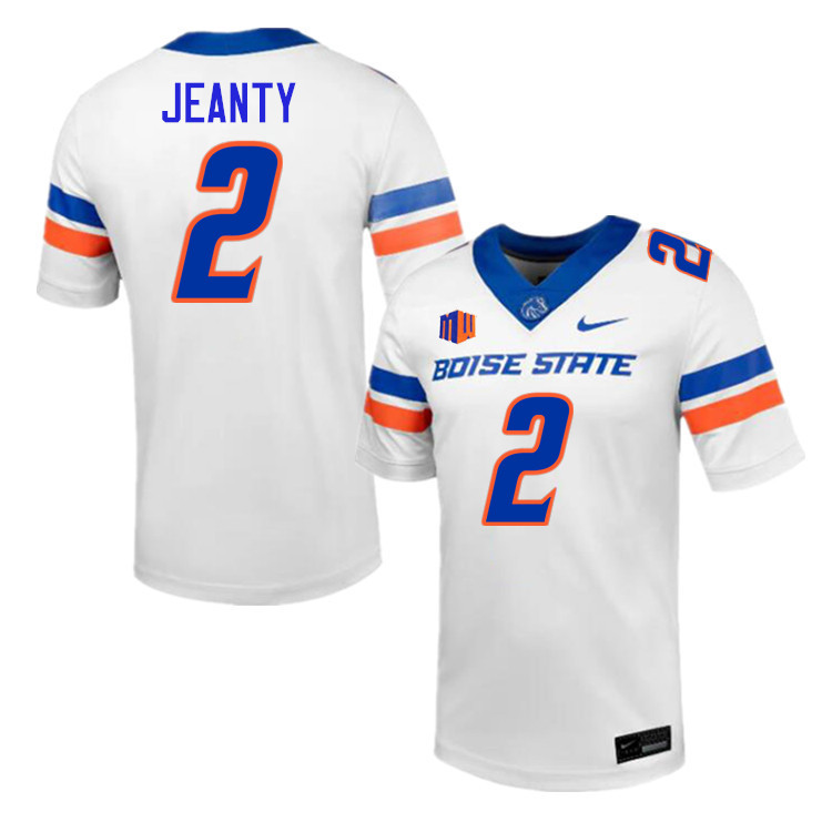 Ashton Jeanty Jersey, Boise State Broncos #2 Ashton Jeanty Football Jersey College Uniforms-White